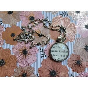 Adam Carlsen pendant necklace made with from The Love Hypothesis book pages
